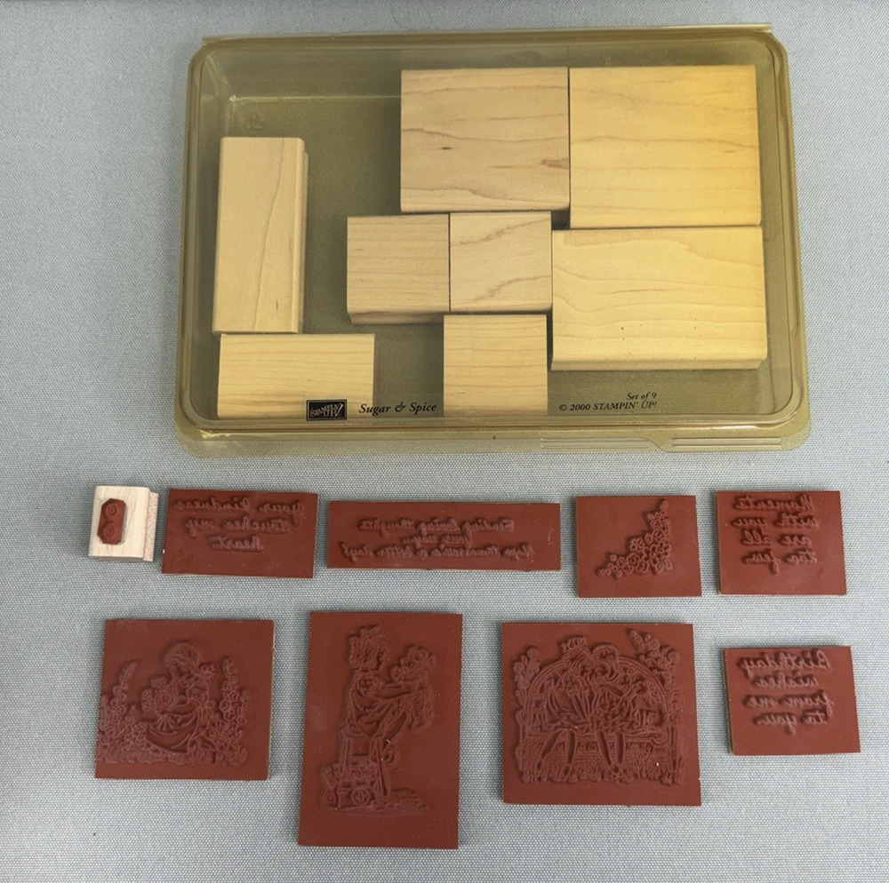 VTG 2000 Stampin' Up! Sugar & Spice Rubber Stamp Set New Unused Retired NOS